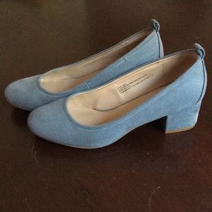 Dusty Blue chunky heels